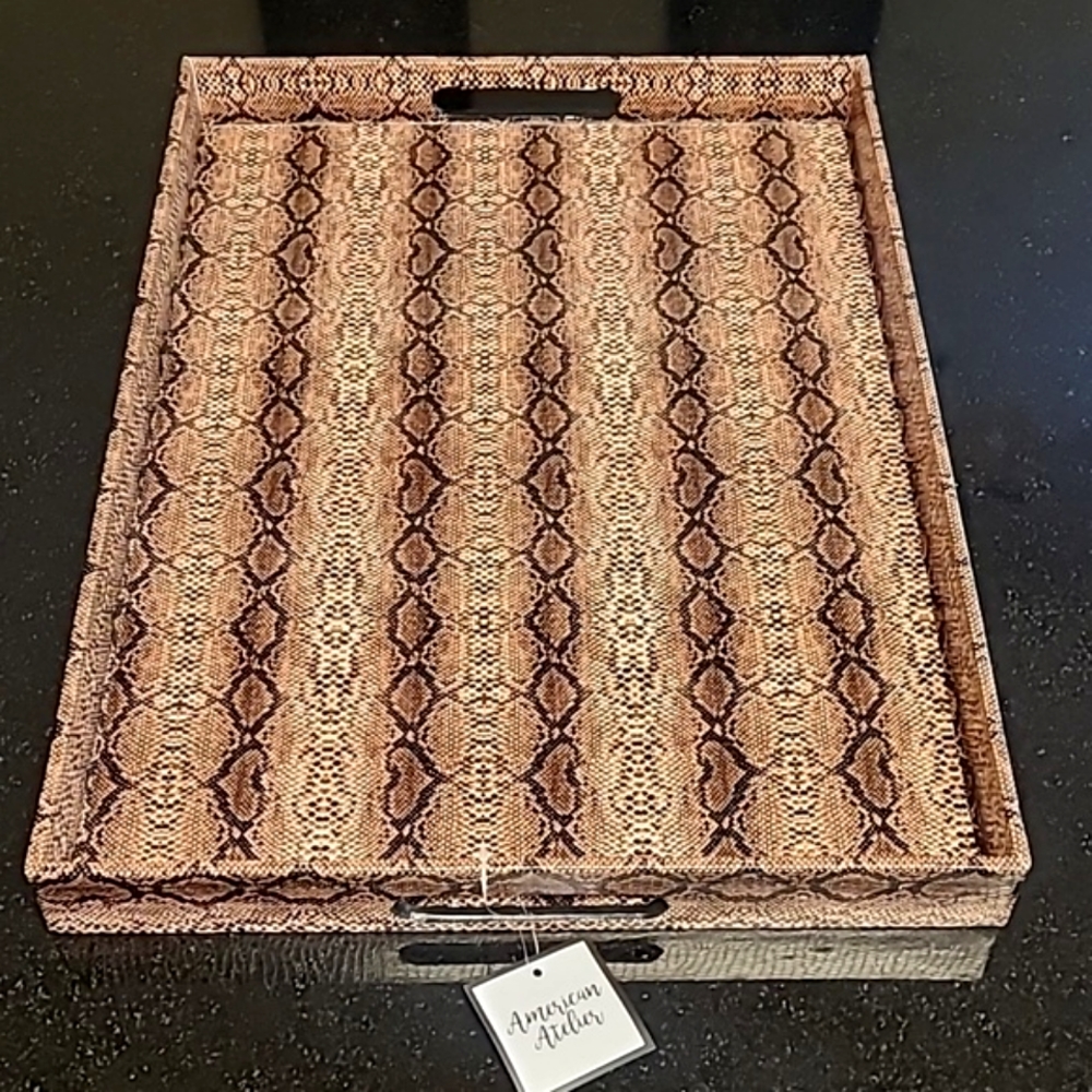 Decorative Snake Leather Tray